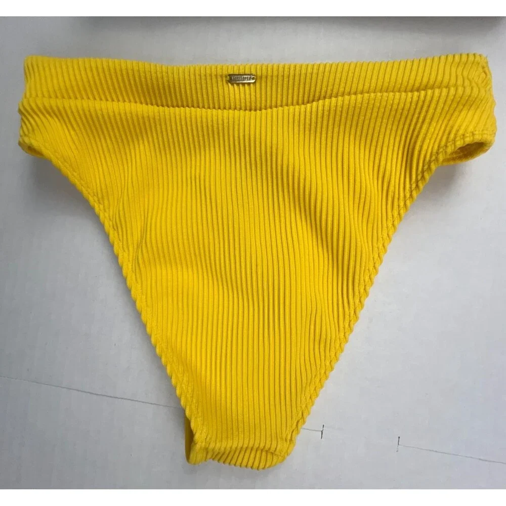 HOLLISTER Swim Bikini Bundle Size S White Yellow Pink Ribbed Mix & Match 4 Piece